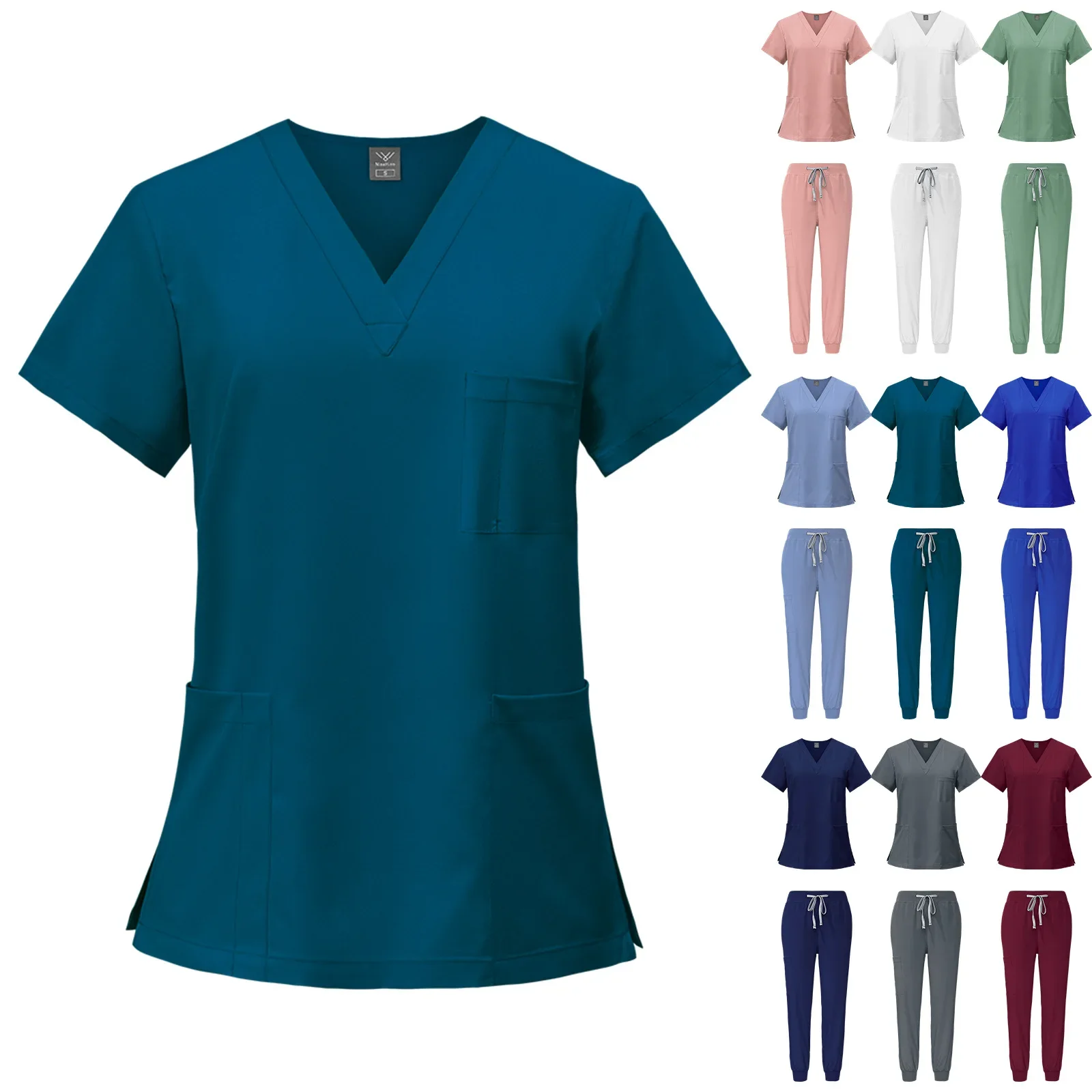 Многоцветная унисекс Аптечная униформа медсестры, рабочая одежда больничного врача, униформа для хирургии полости рта, медицинские скрабы, женские наборы Изображение 1