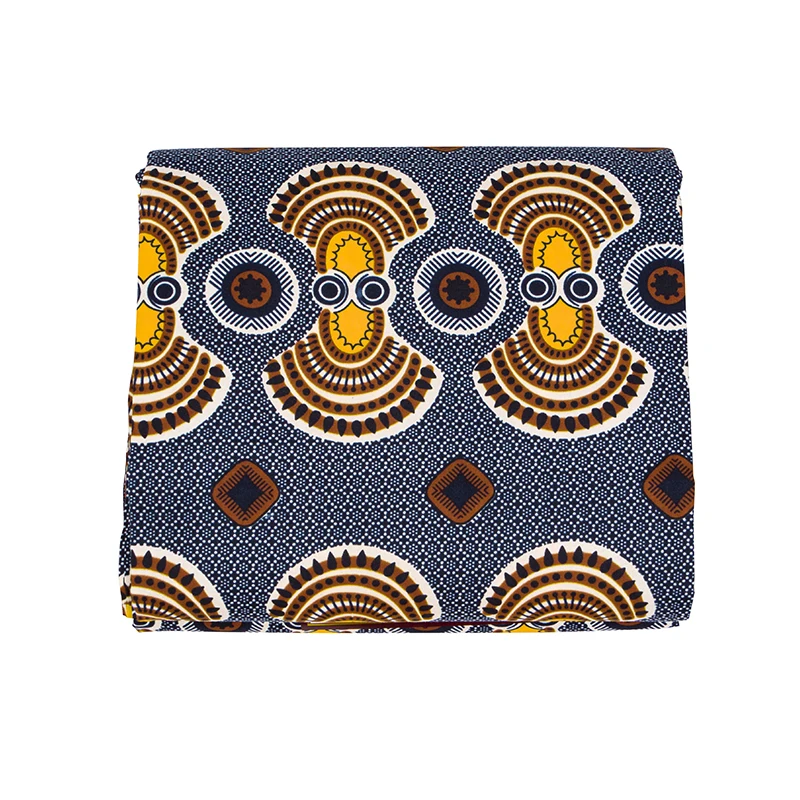 Нигерийская модная африканская полиэфирная восковая ткань с изысканным рисунком для повседневной женской одежды, гарантированный пошив ткани 6 ярдов. Изображение 1