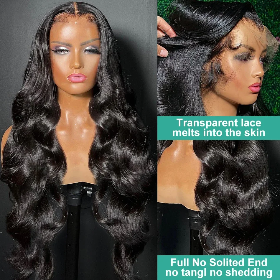 Прозрачный парик из натуральных волос Body Wave 13x4 Hd на кружеве Бразильский Remy 250 плотности 40-дюймовые фронтальные парики для женщин Изображение 1