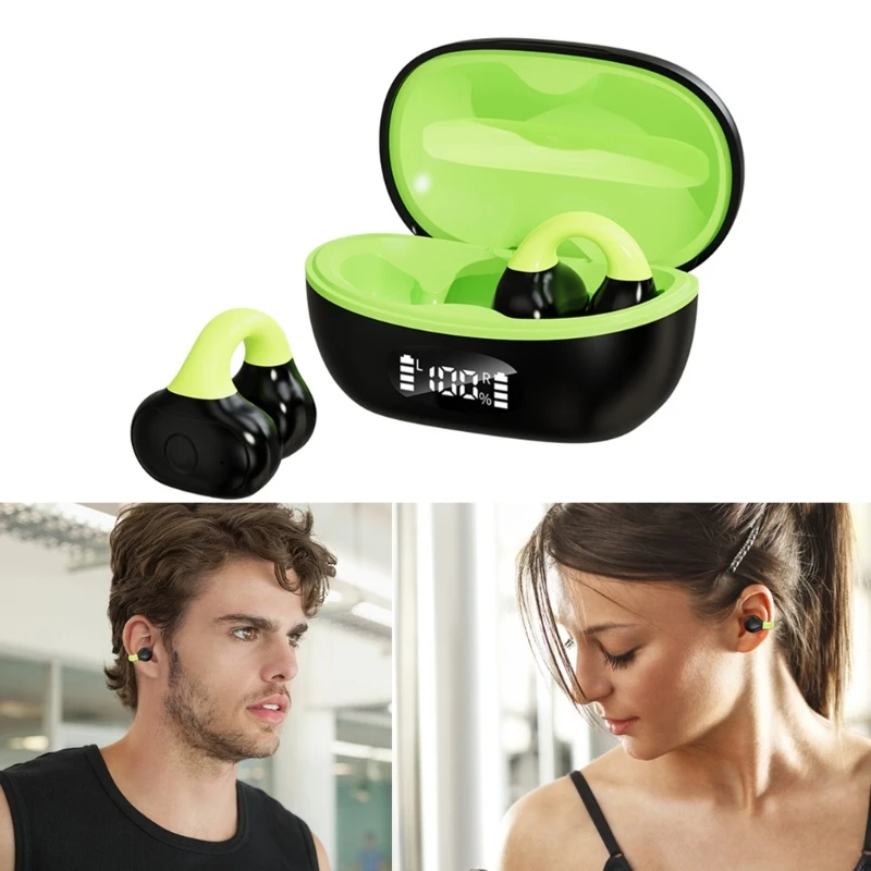 Совместимые с bluetooth5.3 Беспроводные наушники-клипсы для ушей, водонепроницаемые Спортивные наушники-сережки для бега Изображение 1