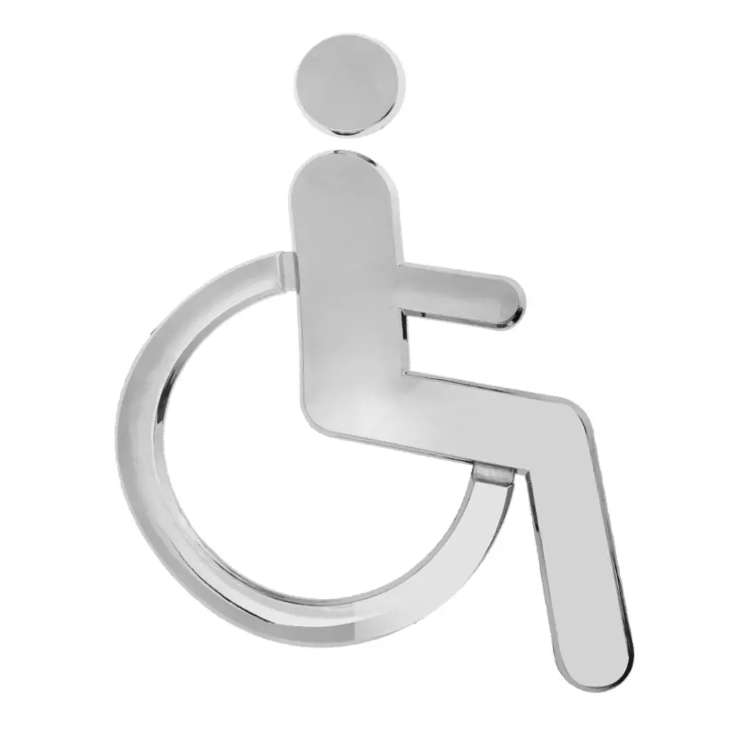 Табличка с надписью для инвалидов на инвалидных колясках из самоклеящегося АБС-пластика на стене Изображение 1