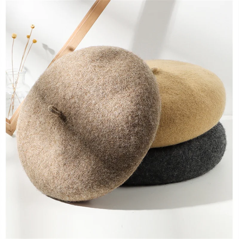 Шапка, шапки для женщин, берет, зимняя шапка, шерстяная шапка, толстый мех, осенне-зимние береты, шапочка, теплая роскошная повседневная шапка шапка женская Gorras Изображение 1