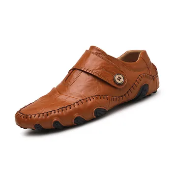 Модная Мужская Повседневная Обувь В Британском Стиле, Мужская Обувь Без Застежки Из Натуральной Кожи, Высококачественная Уличная Обувь Zapatos Hombre