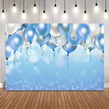 Синие воздушные шары, блестящий фон для фотосъемки новорожденных детей, фон для фотосъемки в фотостудии, детский душ.