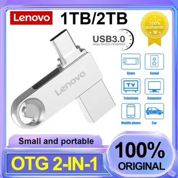 Lenovo Pendrive 2 ТБ 128 ГБ Высокоскоростной USB-накопитель 256 ГБ Type-c OTG 2 В 1 Водонепроницаемый USB-Накопитель Бесплатная Доставка Для ПК