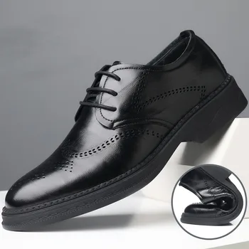 Мужские модельные туфли ручной работы, кожаные свадебные туфли с перфорацией типа 