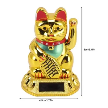 Украшения Статуэтка кота, машущего рукой, индукционный солнечный свет в автомобиле, домашний Счастливый золотой китаец для статуэтки