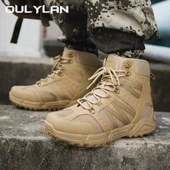 2024 Тактические ботинки Мужские Военные походные Альпинистские ботинки для пустыни Тренировочные боевые ботильоны Армейские мужские спасательные кроссовки