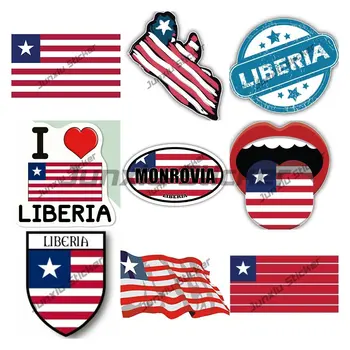 Наклейка в виде Либерии, Либерийская марка, наклейка с изображением городского щита для окна автомобиля, бампер, Наклейки с национальным флагом премиум-качества, Аксессуары