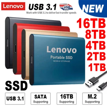 Портативный высокоскоростной SSD-накопитель Lenovo 64 ТБ, мобильные твердотельные диски, мобильные жесткие диски USB 3.1, внешний накопитель Decive для ноутбука Notebo