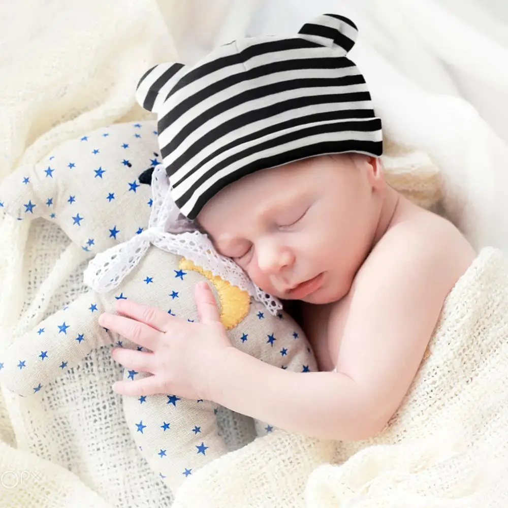1/2/3ШТ Мягкая шапочка для новорожденных, детская шапочка-бини, хлопковая детская шапочка для мальчиков, детские шапочки, реквизит для фотосъемки новорожденных Изображение 2