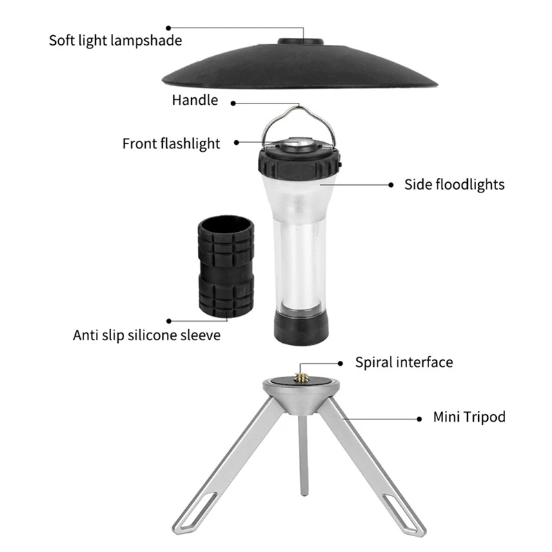 1 ШТ. Многофункциональный фонарь для кемпинга, Подвесной Светильник для палатки с магнитным аварийным освещением Изображение 2