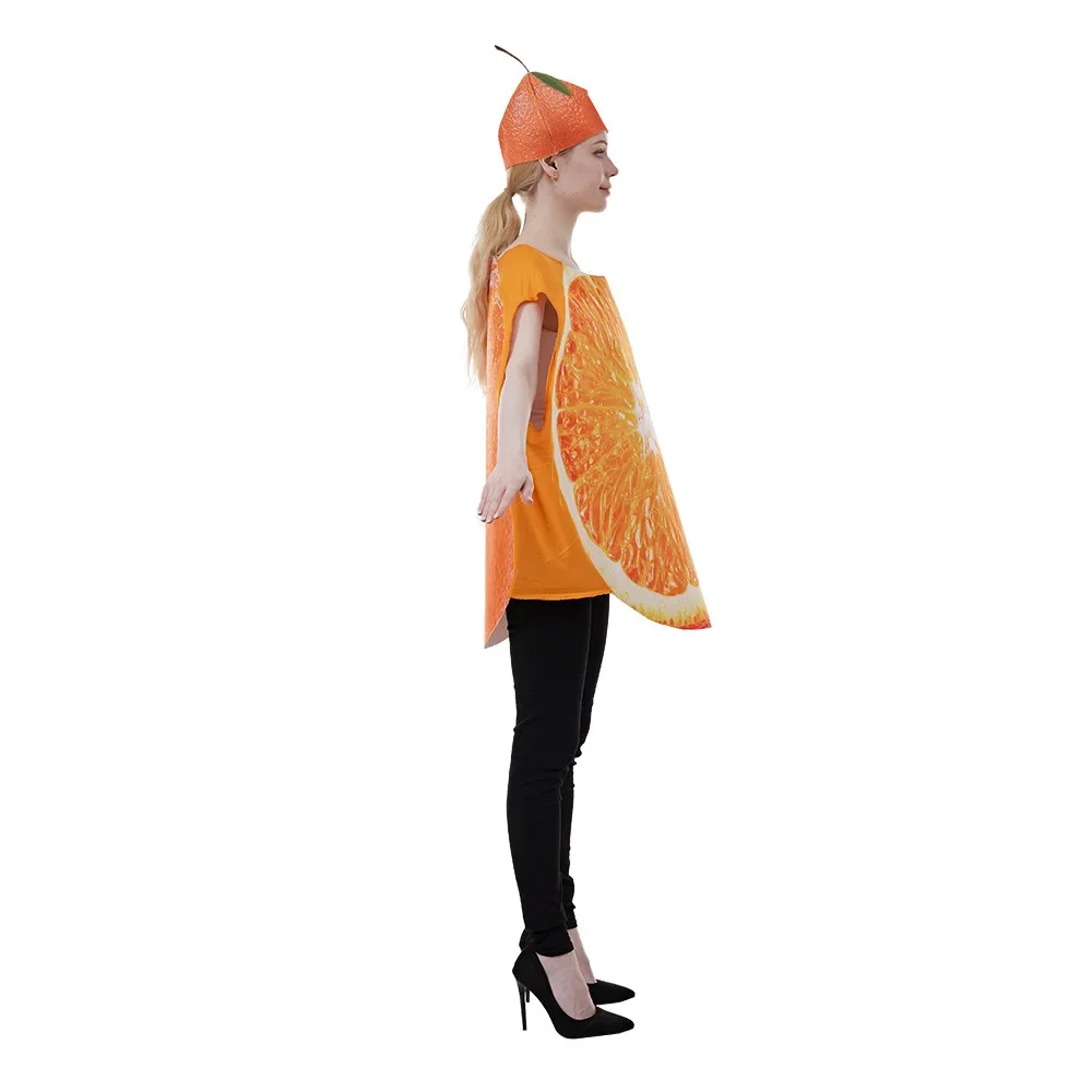 2024 Мужской женский оранжевый костюм для взрослых на Хэллоуин Пурим Изображение 2