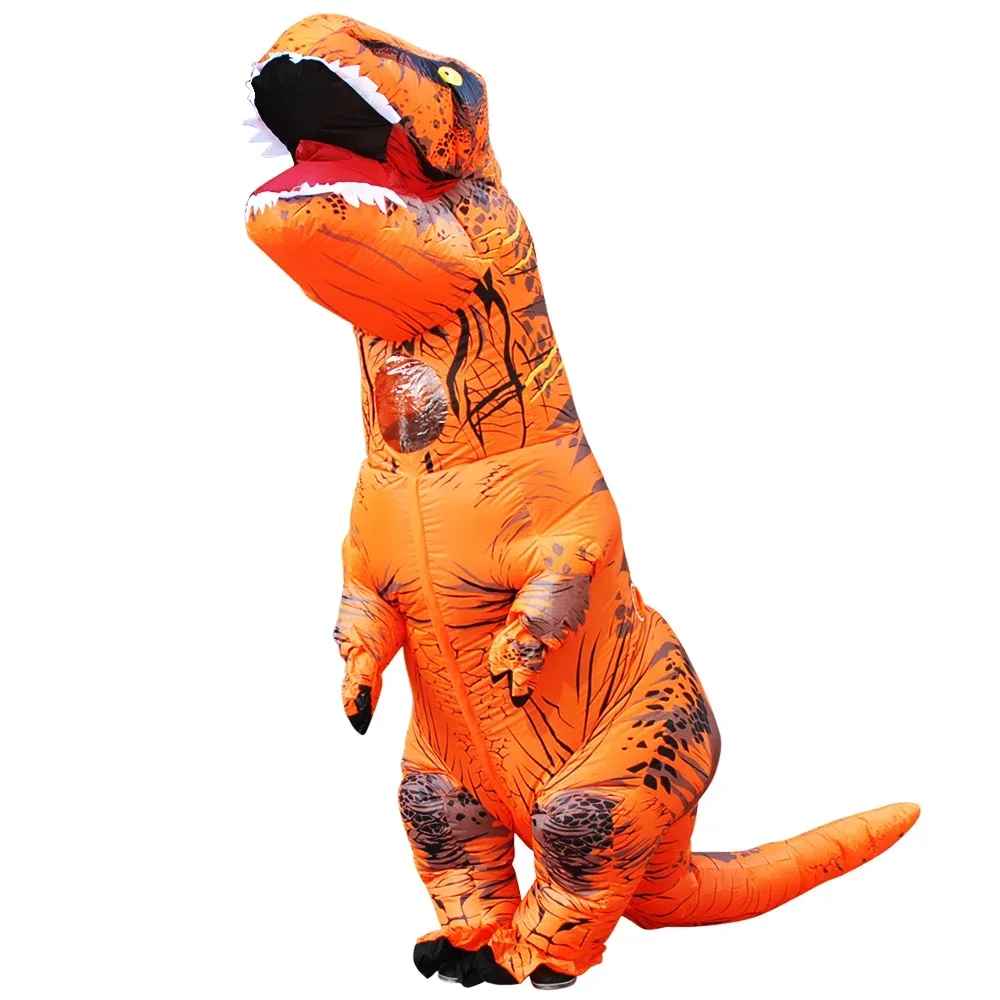 Аниме Хэллоуин T Rex Надувной динозавр Мультяшная вечеринка, детские костюмы для косплея, маскарадный костюм динозавра, Карнива для мужчин Изображение 2