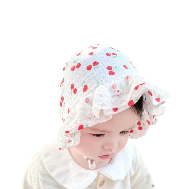 Детская Кружевная Шляпка-Капот Exquisits & Sun Hat для Новорожденных Модная и Дышащая Шляпка для Новорожденных Девочек в Подарок Изображение 2