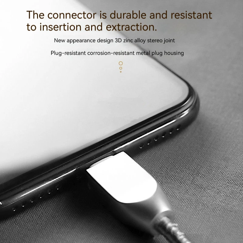 Кабель USB Type C 3A, зарядное устройство Micro USB, пружинный выдвижной кабель для iPhone Samsung Huawei Xiaomi, шнур для быстрой зарядки, защита от укусов Изображение 2