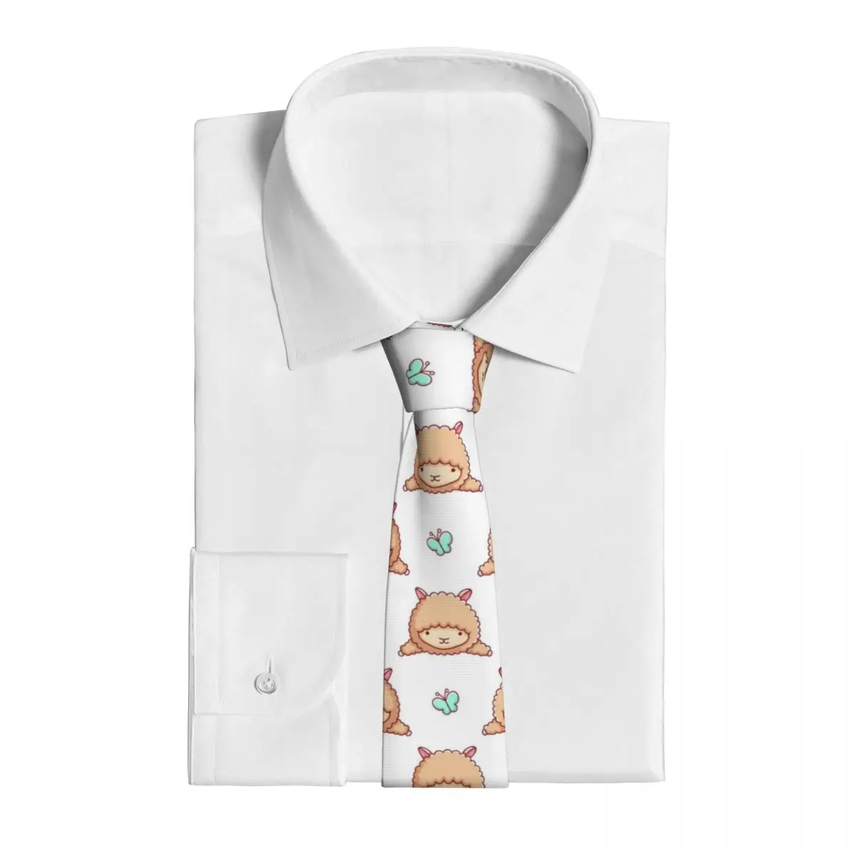 Классический мужской галстук, шелковые мужские галстуки для свадьбы, деловой галстук для взрослых, повседневный милый галстук-лама Изображение 2