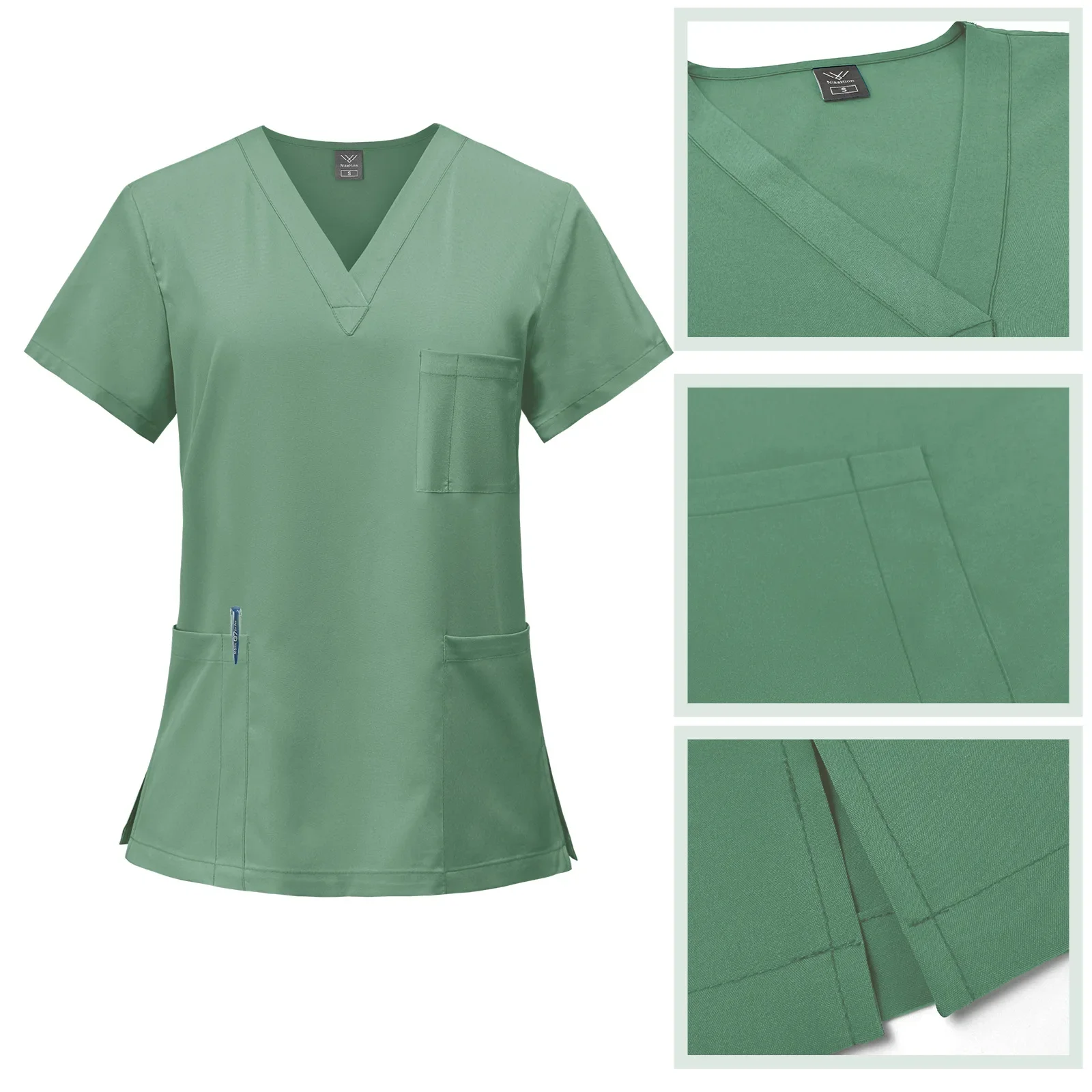 Многоцветная унисекс Аптечная униформа медсестры, рабочая одежда больничного врача, униформа для хирургии полости рта, медицинские скрабы, женские наборы Изображение 2