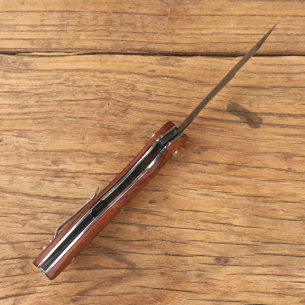 Нож с ДЕВЯТЬЮ шипами VG 10 Дамасский откидной карманный складной нож для выживания в кемпинге на открытом воздухе, охота EDC, самооборона Изображение 2