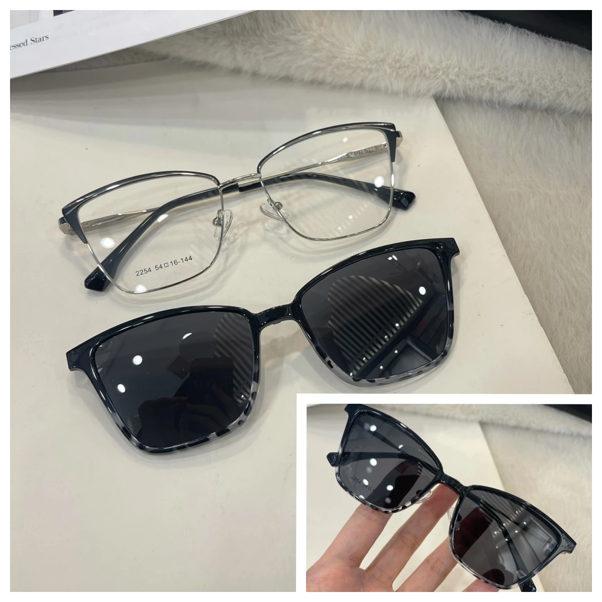 Поляризованные солнцезащитные очки Для мужчин и женщин с магнитной клипсой на очках TR90 Оптические оправы для очков по рецепту, магнитные очки Изображение 2