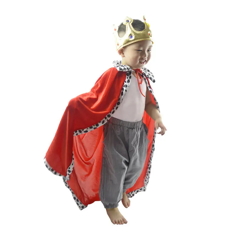 Реквизит для косплея на Хэллоуин, королевский плащ, детская корона Изображение 2