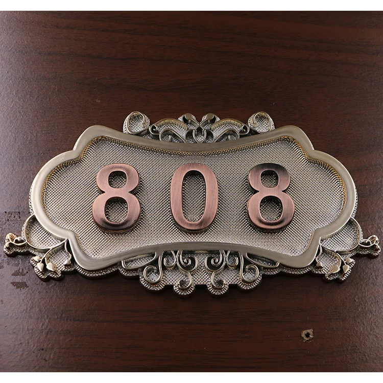 Старинный медный особняк вилла Европейский номер дома номерной знак индивидуальный номер дома Изображение 2