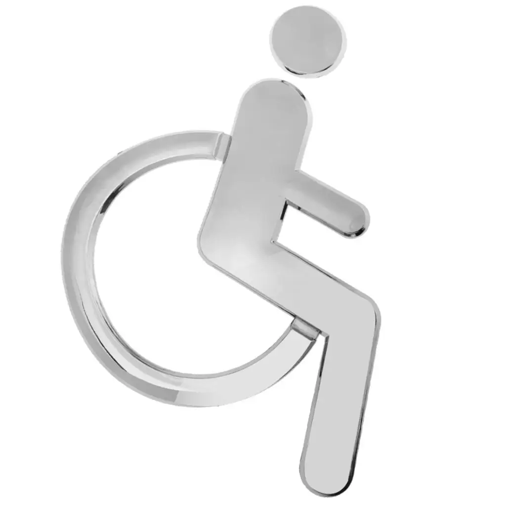 Табличка с надписью для инвалидов на инвалидных колясках из самоклеящегося АБС-пластика на стене Изображение 2
