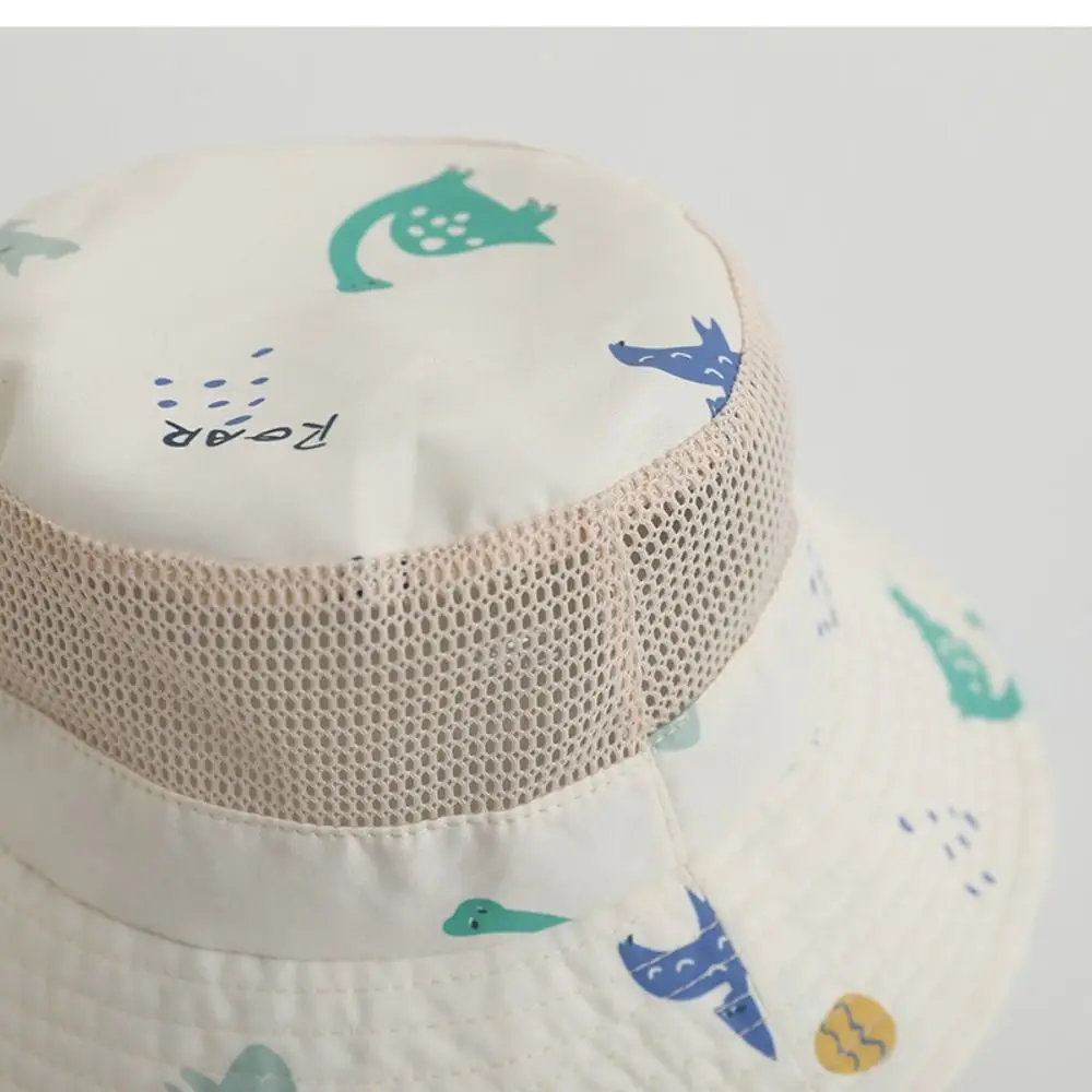 Широкополые шляпы с мультяшным принтом, Новые солнцезащитные шляпы с защитой от ультрафиолета от 1-4 лет, летняя рыбацкая кепка из дышащей сетки Изображение 2