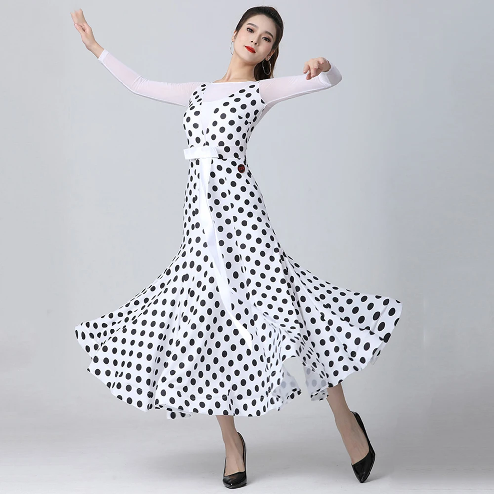 Элегантное платье для бальных танцев для женщин, национальная стандартная одежда для вальса, современный сценический костюм для танцев Big Swing Tango Изображение 2