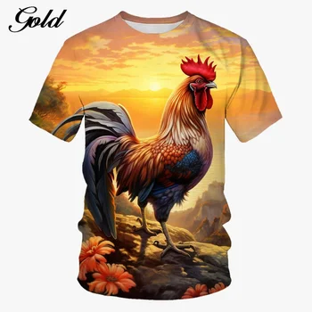 2024 Мужская повседневная футболка с 3D-принтом, мужская футболка с изображением забавных животных