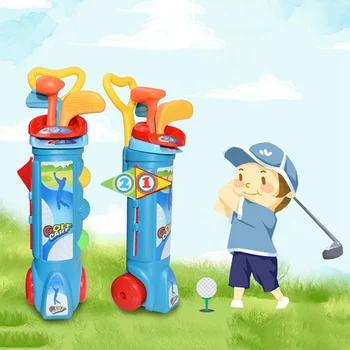 Детский игровой набор для игры в гольф Детский тренировочный гольф на колесах Спортивный костюм Пластиковые Развивающие клубные Игрушки Детская Ручная клюшка