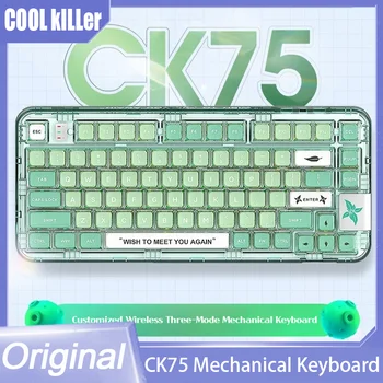 Оригинальная 100% беспроводная механическая клавиатура Coolkiller CK75 2.4G, 3-режимная прокладка Bluetooth, настраиваемая геймерская клавиатура с горячей заменой