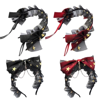 2XPC Винтажная Корейская заколка-повязка на голову с бантом для девочек для фотосъемки на косплей-вечеринке