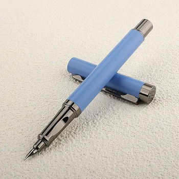Новая металлическая авторучка 6036 0,38 мм/изогнутый наконечник 1,5 мм, матовый корпус, Подарочная Чернильная ручка для офиса