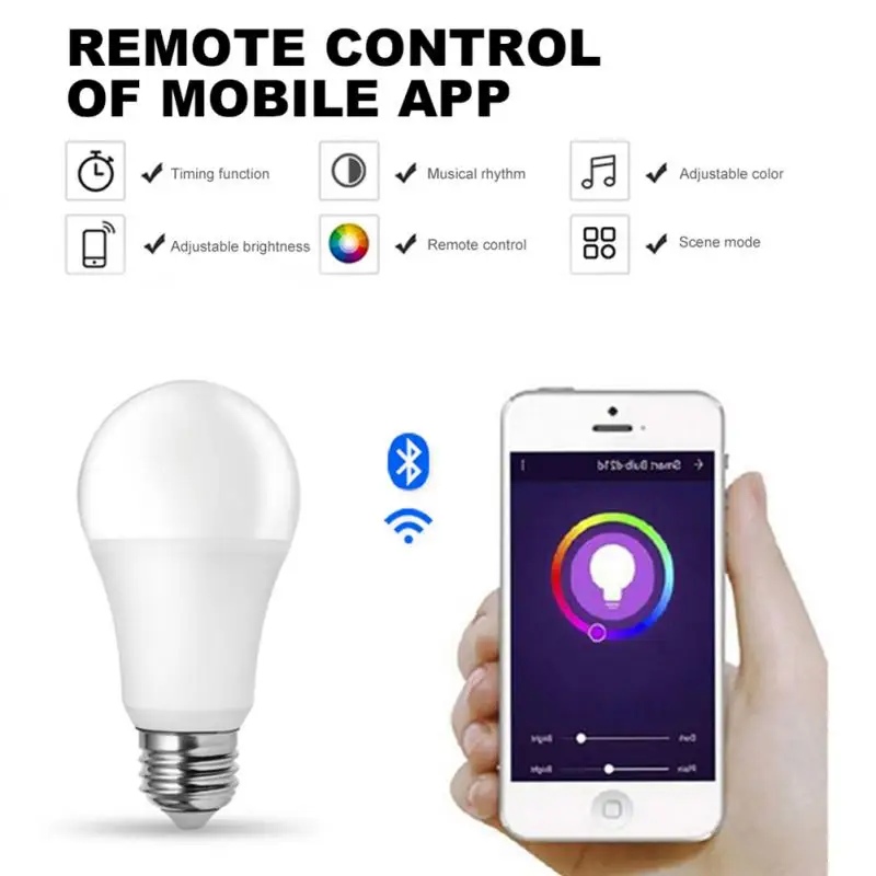 Matter WiFi Умная Светодиодная Лампа E27 9W TUYA/Smart Life RGBCW С Регулируемой яркостью Smart Lamp Поддержка Alexa Google Home Homekit Control Изображение 3