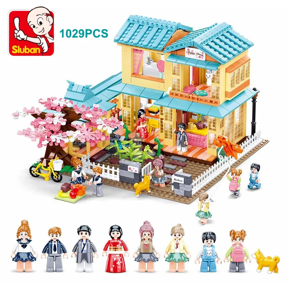 Sakura Dreaming Holiday Villa House Apartment Casa Castle Строительные блоки, кирпичи, строительные игрушки для девочек и детей Изображение 3
