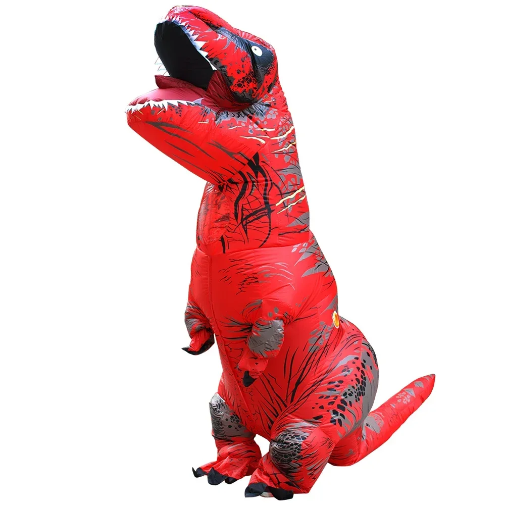 Аниме Хэллоуин T Rex Надувной динозавр Мультяшная вечеринка, детские костюмы для косплея, маскарадный костюм динозавра, Карнива для мужчин Изображение 3