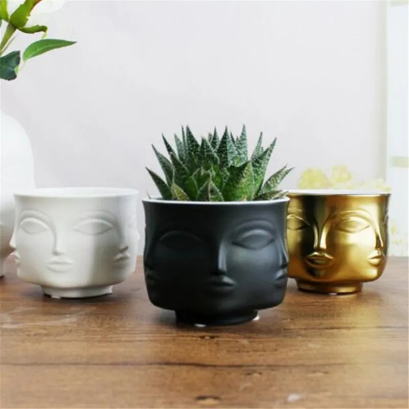 Ваза для цветов с мужским лицом аксессуары для украшения дома современная керамическая ваза для цветов кашпо-кашпо Изображение 3