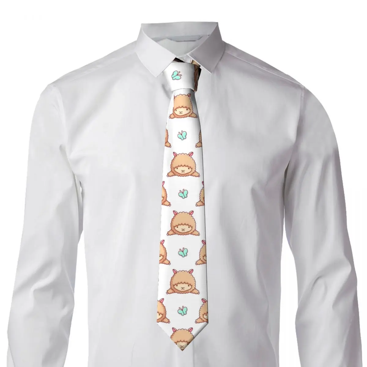 Классический мужской галстук, шелковые мужские галстуки для свадьбы, деловой галстук для взрослых, повседневный милый галстук-лама Изображение 3