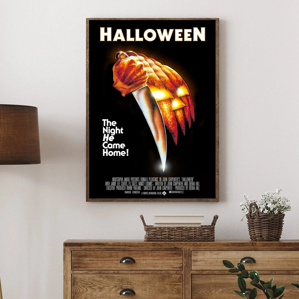 Классический постер фильма на Хэллоуин, печать на холсте, украшение для дома, настенная живопись (без рамки) Изображение 3