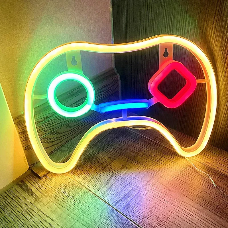 Неоновые вывески для декора стен спальни, выключатель с питанием от USB, светодиодная неоновая подсветка для игровой комнаты, гостиной, украшения комнаты подростка-геймера Изображение 3