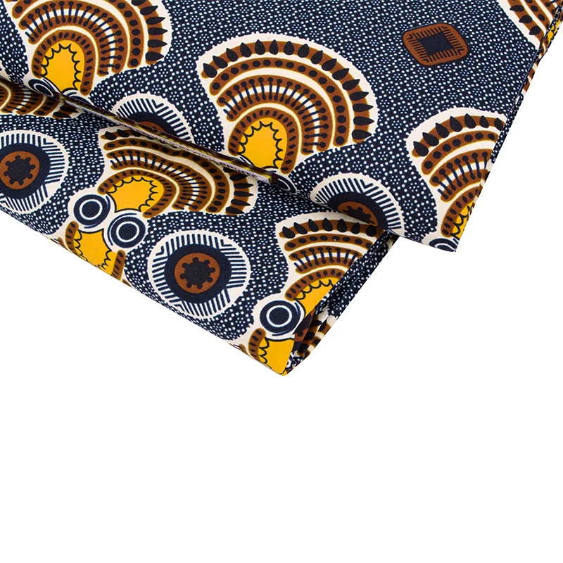 Нигерийская модная африканская полиэфирная восковая ткань с изысканным рисунком для повседневной женской одежды, гарантированный пошив ткани 6 ярдов. Изображение 3