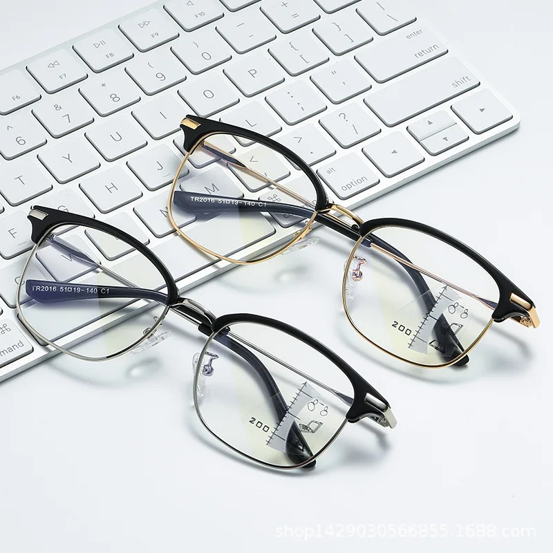 Прогрессивные мультифокальные очки для чтения для мужчин, Новые деловые очки для чтения для женщин, очки для ближнего и дальнего зрения с защитой от синего света Изображение 3