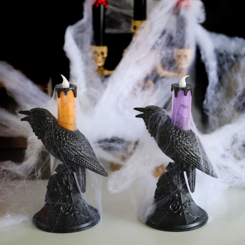 Светодиодное украшение SinisterCrow для празднования Хэллоуина из вороньего воска Dropship Изображение 3