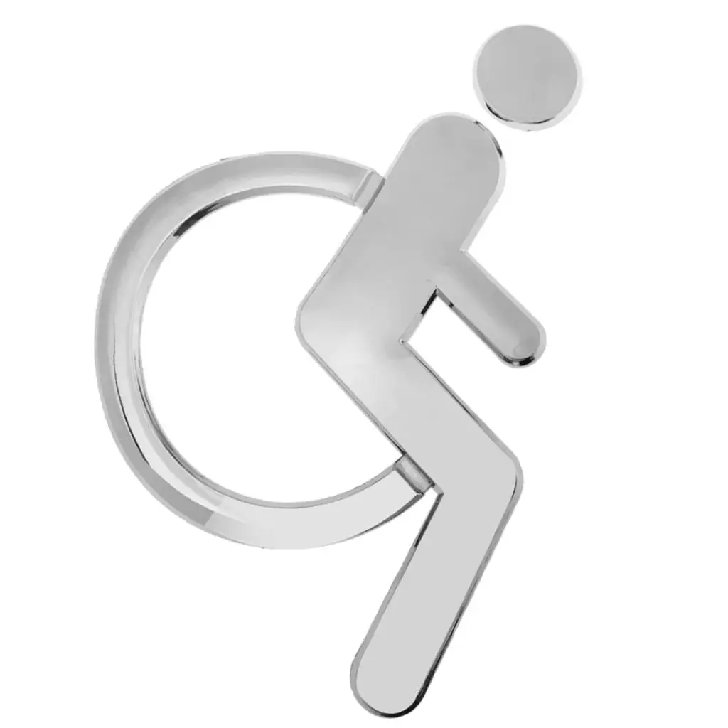 Табличка с надписью для инвалидов на инвалидных колясках из самоклеящегося АБС-пластика на стене Изображение 3