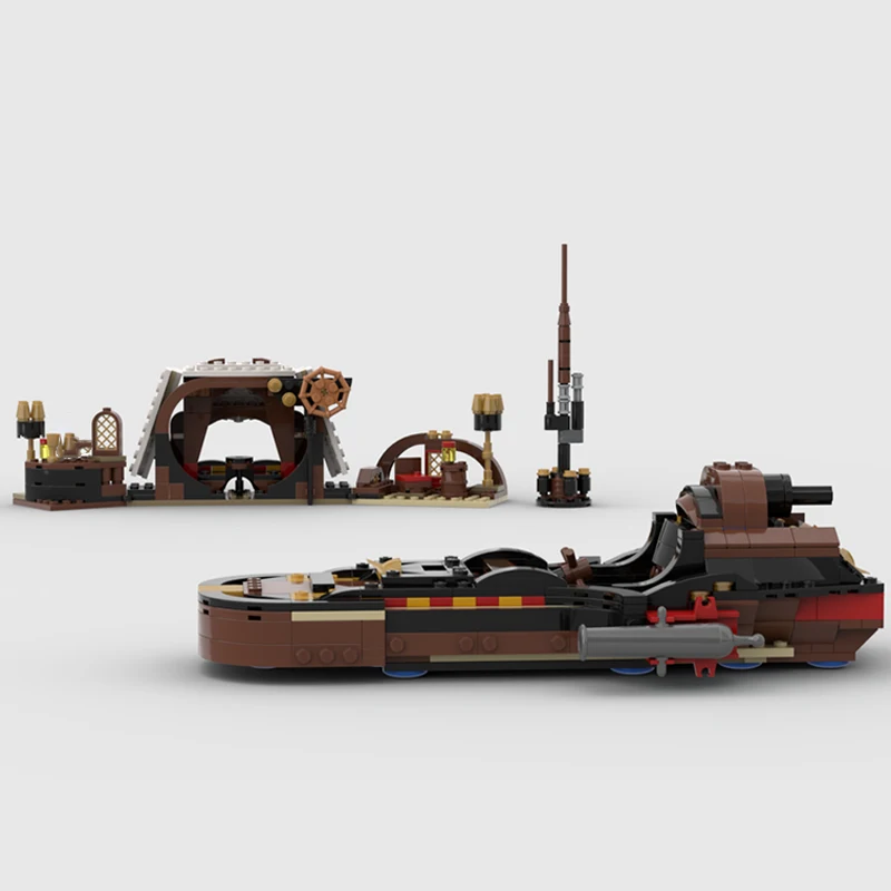 Технические кирпичи Moc Серия модельных лодок Pirate Land Speeder Модульные строительные блоки Подарки Игрушки для детей Сборка наборов DIY Изображение 3
