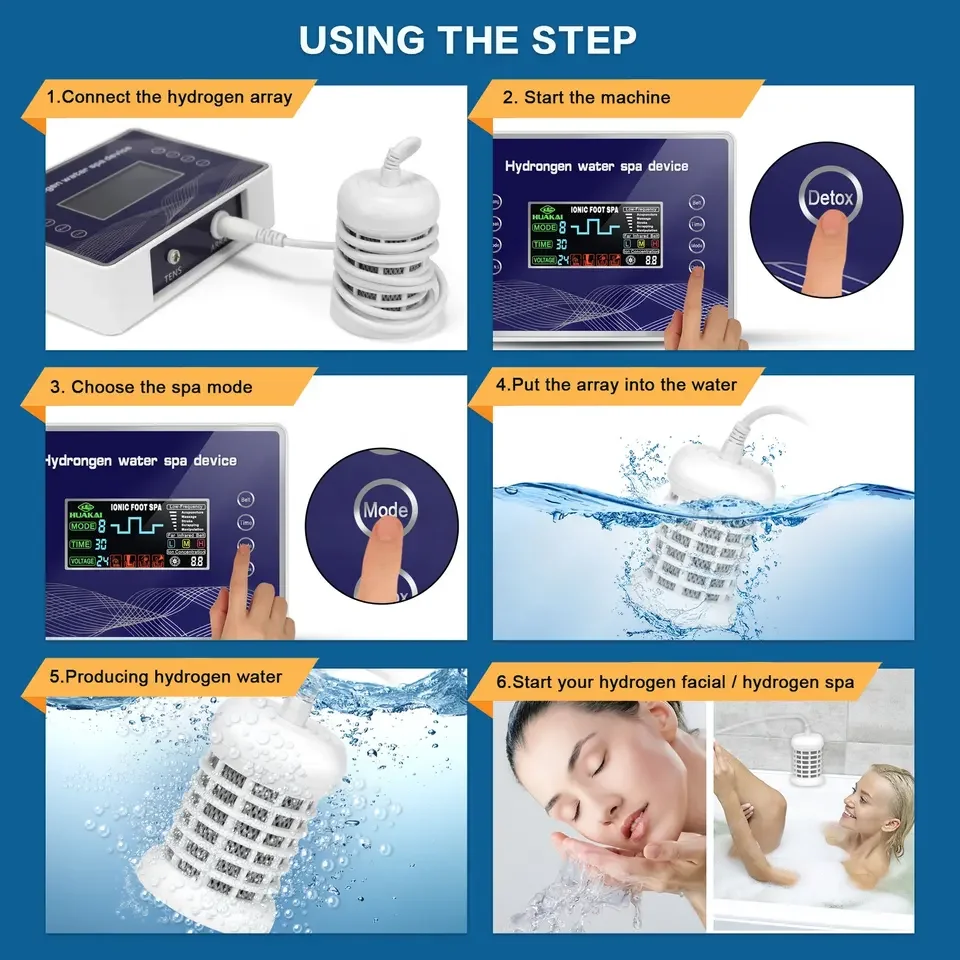 Удобные СПА-устройства для детоксикационной терапии ног с водородной водой Машина для детоксикации HK-807D Detox Foot Изображение 3