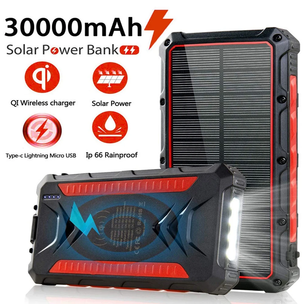 Яркий фонарик Новый Солнечный Беспроводной аккумулятор для быстрой зарядки Фонарик с сильным светом Бесконечное зарядное устройство Фонарь для кемпинга 3000 мАч Изображение 3