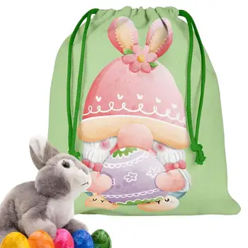 Подарочные пакеты с пасхальным кроликом на шнурке, прочные пакеты с конфетами 