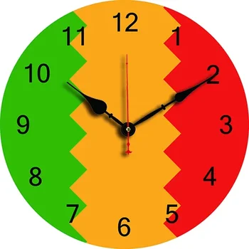 Зеленые Оранжевые В красную полоску Большие часы на заказ Домашний декор для гостиной Круглые кварцевые Настенные часы Украшение стен детской спальни